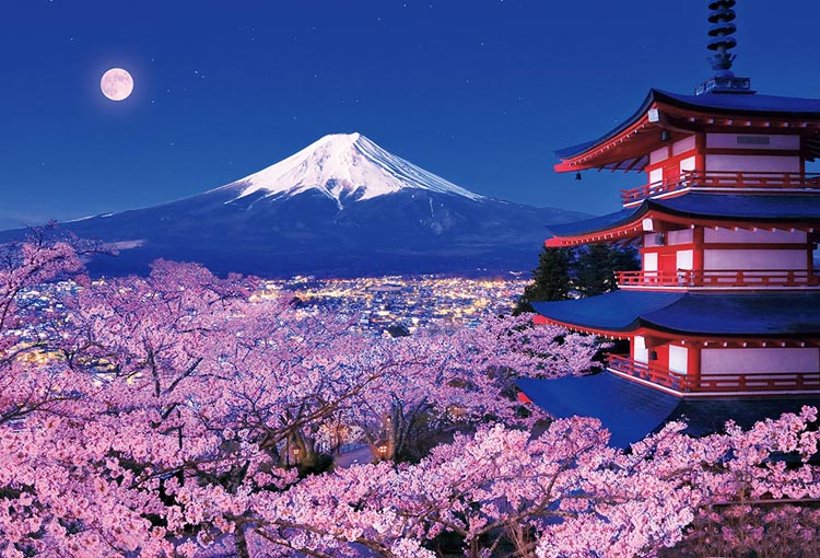 日本風景- 富士和櫻花淺間神社1000塊(49×72cm) – Puzzle N Toys