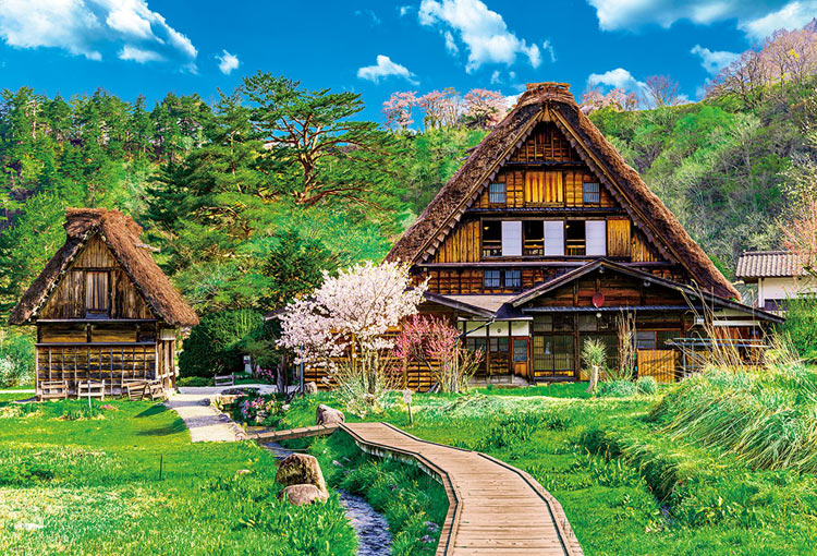 日本風景 - 美麗的合掌村白川鄉 1000塊 (49×72cm)