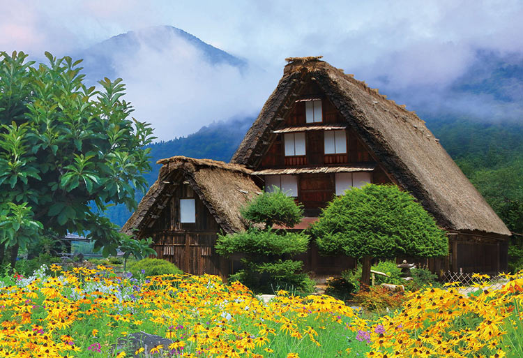 日本風景 - 盛開的白川鄉 300塊 (26×38cm)