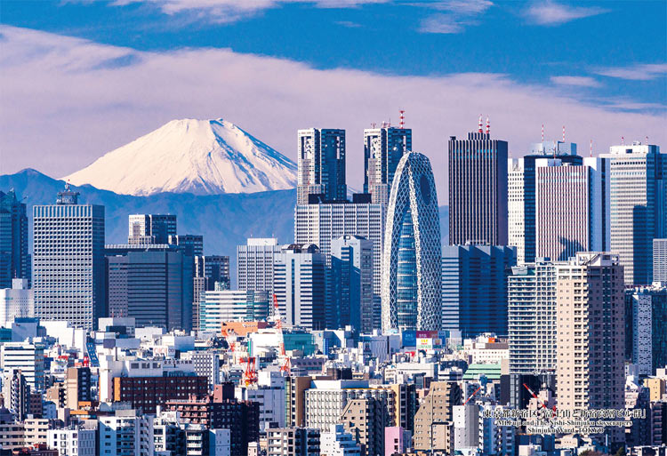 日本風景 - 東京新宿與富士山 300塊 (26×38cm)