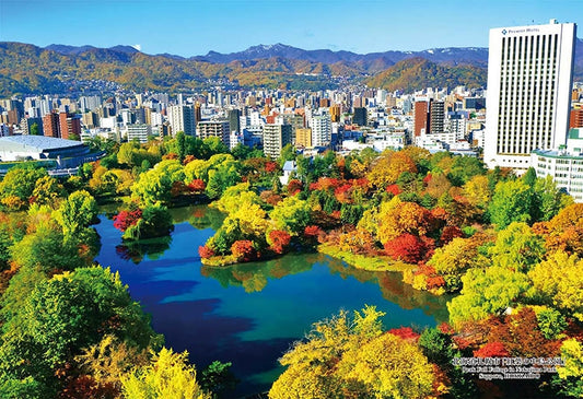 日本風景 - 紅葉下的中島公園 300塊 (26×38cm)