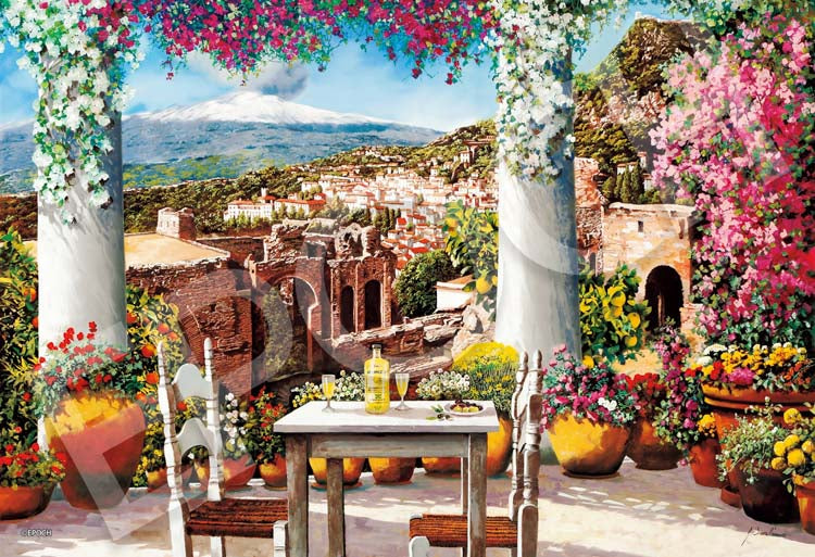 (迷你尺寸) Guido Borelli - 陶爾米納的橄欖樹 1053塊 (26×38cm)