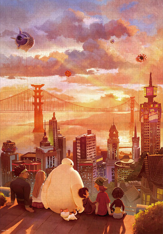 (帆布紋理) Baymax - 夕陽下的景色 1000塊 (51×73.5cm)