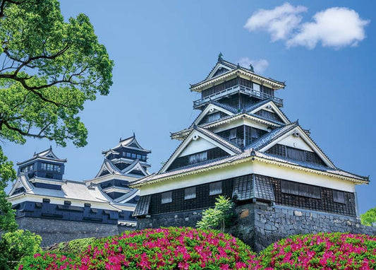 日本風景 - 杜鵑花盛開的熊本城 500塊 (38×53cm)