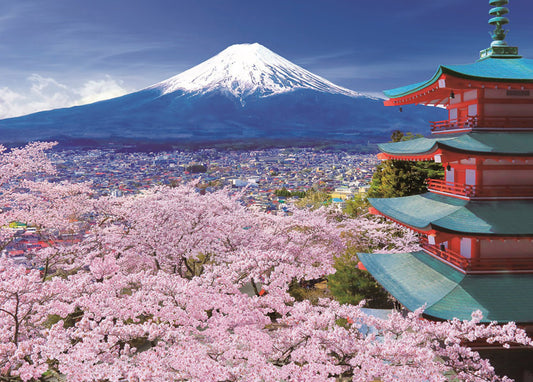 日本風景 - 櫻花之淺間神社 500塊 (38×53cm)