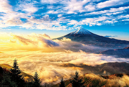 日本風景 - 金色早晨富士山 1000塊 (49×72cm)