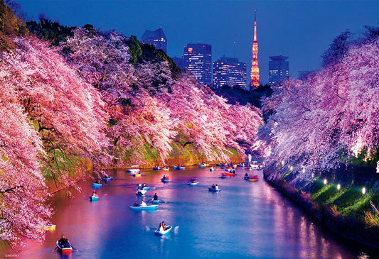 日本風景 - 千鳥淵夜櫻 300塊 (26×38cm)