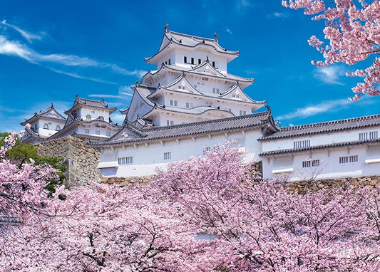 日本風景 - 姬路城盛開櫻花 500塊 (38×53cm)