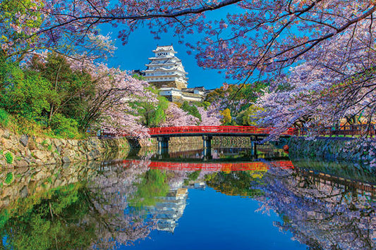 日本風景 - 兵庫之櫻花姫路城 1000塊 (50×75cm)