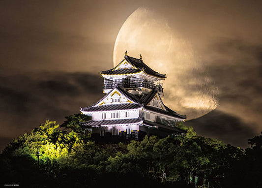 日本風景 - 月夜下的岐阜城 600塊 (38×53cm)