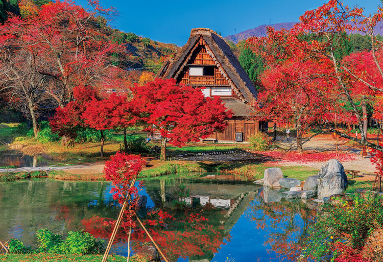 日本風景 - 秋色之白川鄉 300塊 (26×38cm)