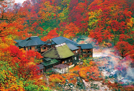 日本風景 - 秋色山中溫泉 1000塊 (49×72cm)