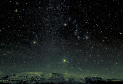 (夜光) 日本風景 - 北海道十勝岳和雙子座流星雨 300塊 (26×38cm)