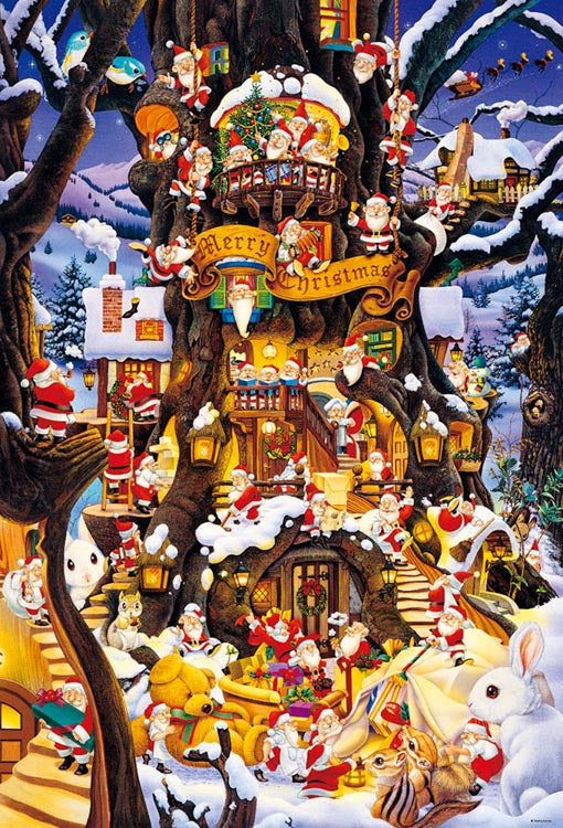 神田佳男 - 前往聖誕老人的森林 1000塊 (49×72cm)